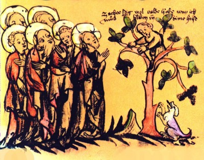 Zacheüs  Duitse prentenbijbel XVe eeuw