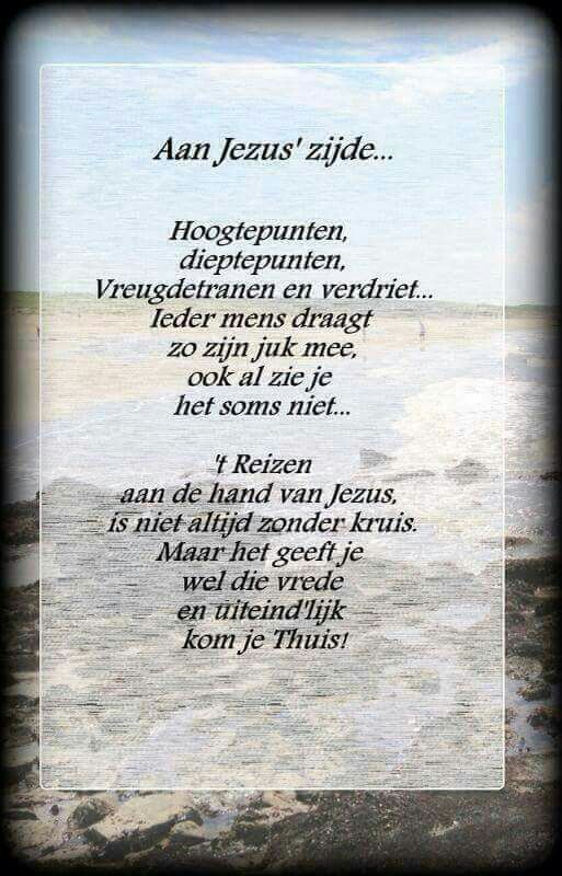 tekst aan Jezus zijde